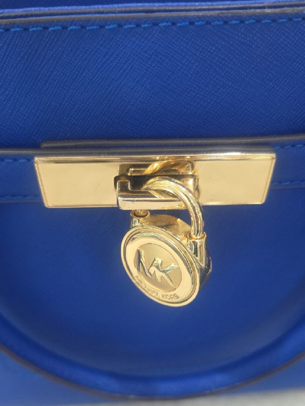 Michael Kors Royal Blue  Structured Handbag with Gold Hardware - Picture 2 of 11